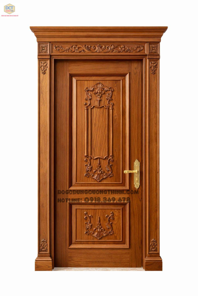 Bộ cửa tân cổ điển gỗ gõ đỏ CP55 đẳng cấp